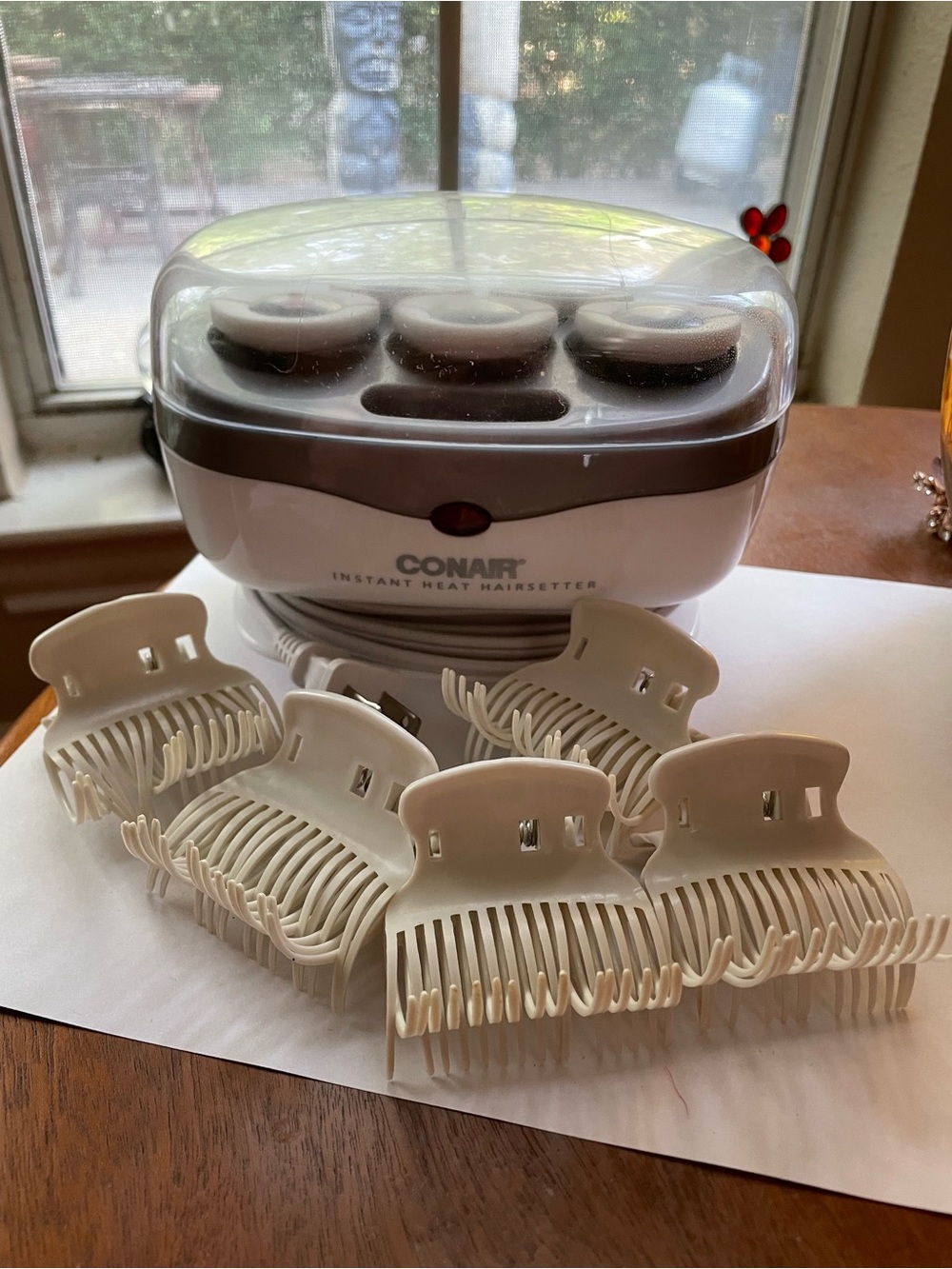 Conair Instant Heat 5 Jumbo Hot Rollers Curlers Set Clips Travel